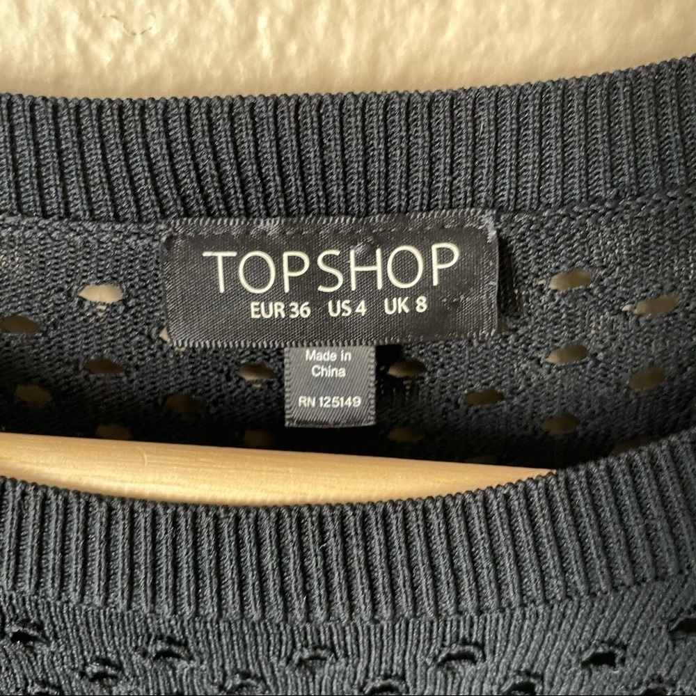 Topshop Paneled Pointelle Sweater - Picture 5 of 6